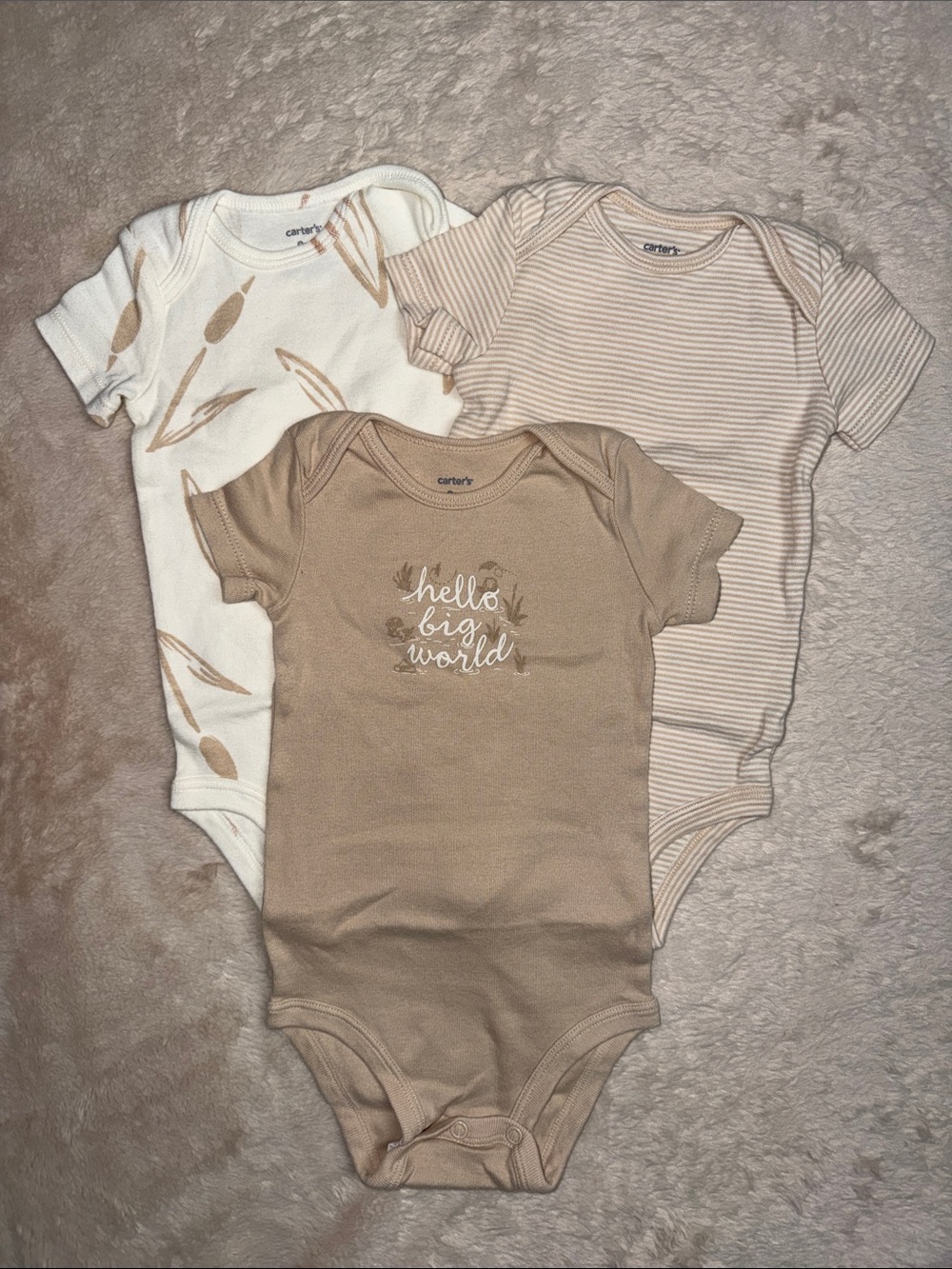 Carter’s Bundle of 3 Onesies in Brown and White